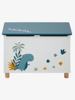 Coffre à Jouets Dinosaure Blanc Imprimé - Vertbaudet -Meubles pour enfants Boutique coffre a jouets dinosaure 2
