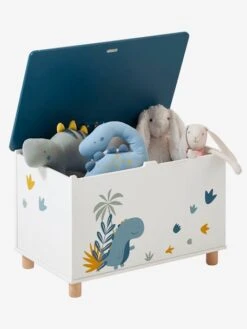 Coffre à Jouets Dinosaure Blanc Imprimé - Vertbaudet