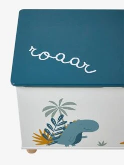 Coffre à Jouets Dinosaure Blanc Imprimé - Vertbaudet -Meubles pour enfants Boutique coffre a jouets dinosaure 3