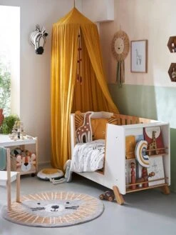 Lit Bébé Avec Barrière Amovible + Rangement Bibliothèque LIGNE PIROUETTE Blanc - Vertbaudet -Meubles pour enfants Boutique lit bebe avec barriere amovible rangement bibliotheque ligne pirouette 2