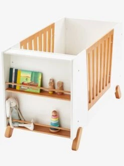 Lit Bébé Avec Barrière Amovible + Rangement Bibliothèque LIGNE PIROUETTE Blanc - Vertbaudet -Meubles pour enfants Boutique lit bebe avec barriere amovible rangement bibliotheque ligne pirouette 3