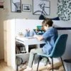Lit Mi Hauteur Avec Bureau Coulissable Combiné CAMELEO Blanc Mate - Vertbaudet -Meubles pour enfants Boutique lit mi hauteur avec bureau coulissable combine cameleo