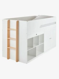 Lit Mi Hauteur Avec Bureau Coulissable Combiné CAMELEO Blanc Mate - Vertbaudet -Meubles pour enfants Boutique lit mi hauteur avec bureau coulissable combine cameleo 4