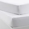 Lot De 2 Draps-housses Bébé BIO COLLECTION Blanc - Vertbaudet -Meubles pour enfants Boutique lot de 2 draps housses bebe bio collection