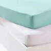 Lot De 2 Draps-housses Bébé En Jersey Extensible Gris + Blanc - Vertbaudet -Meubles pour enfants Boutique lot de 2 draps housses bebe en jersey extensible