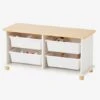 Meuble De Rangement + 4 Bacs LIGNE PTILOU Blanc/bois - Vertbaudet