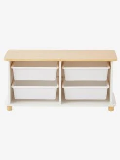 Meuble De Rangement + 4 Bacs LIGNE PTILOU Blanc/bois - Vertbaudet -Meubles pour enfants Boutique meuble de rangement 4 bacs ligne ptilou 3