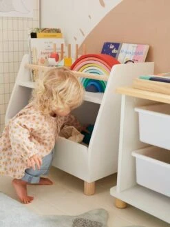 Meuble De Rangement Mixte étagère + Bacs LIGNE PTILOU Blanc/bois - Vertbaudet -Meubles pour enfants Boutique meuble de rangement mixte etagere bacs ligne ptilou 3