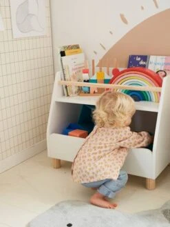 Meuble De Rangement Mixte étagère + Bacs LIGNE PTILOU Blanc/bois - Vertbaudet -Meubles pour enfants Boutique meuble de rangement mixte etagere bacs ligne ptilou 5
