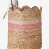 Panier En Jute Festonné Fiore Osier/rose - Vertbaudet -Meubles pour enfants Boutique panier en jute festonne fiore