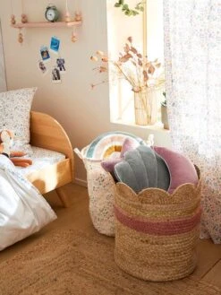 Panier En Jute Festonné Fiore Osier/rose - Vertbaudet -Meubles pour enfants Boutique panier en jute festonne fiore 3