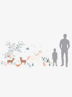 Sticker Géant Forêt Enchantée Gris - Vertbaudet -Meubles pour enfants Boutique sticker geant foret enchantee 2