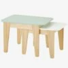 Tables Gigognes Gris Vert/bois + Blanc/bois - Vertbaudet -Meubles pour enfants Boutique tables gigognes