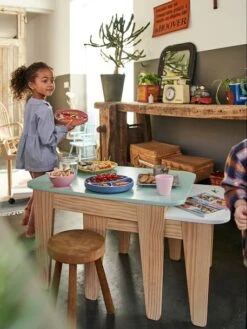 Tables Gigognes Gris Vert/bois + Blanc/bois - Vertbaudet -Meubles pour enfants Boutique tables gigognes 5