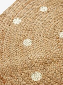 Tapis Jute à Pois Dorés Beige Clair Uni Avec Decor - Vertbaudet -Meubles pour enfants Boutique tapis jute a pois dores 2